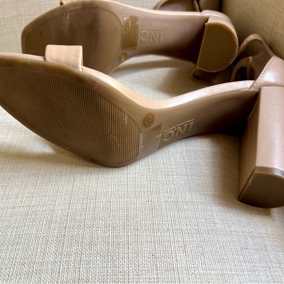 INC Tan Open Toe Sandal/Heel w Elastic and Adjustable Ankle Strap. Size 9.5 - Picture 3 of 4